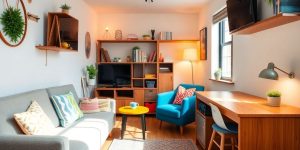 Un spațiu mic, bine organizat și primitor.