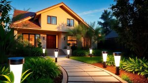 Iluminat solar modern pentru o casă elegantă.