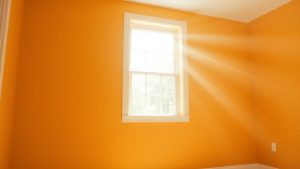 Pereți colorați în funcție de lumină și orientarea camerei.